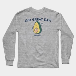 Avo Great Day! 8-Bit Pixel Art Avocado Long Sleeve T-Shirt